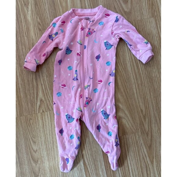 Baby Footed Pajamas 0-3M Floral Tied Dye Animal Prints Zip & Snap - Picture 13 of 14